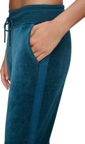 Tommy Hilfiger Women's Drawcord Waist Easy Fit Velour Jogger, Oceanic Green in Saudi Arabia