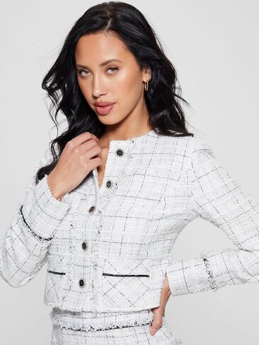 GUESS Women's Long Sleeve Sofia Tweed Jacket in Saudi Arabia