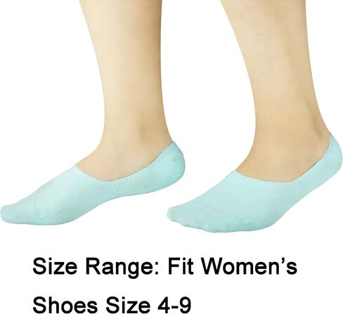 Bauvale Women's 6-Pack Mixed Anti Slip Odor Resist Seamless Thin No Show Invisible Socks,Size 4-9 in Kuwait