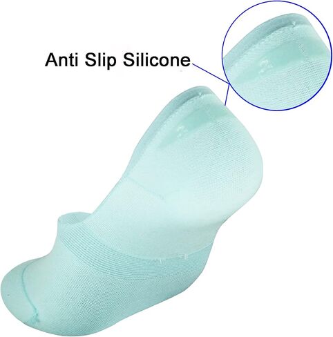 Bauvale Women's 6-Pack Mixed Anti Slip Odor Resist Seamless Thin No Show Invisible Socks,Size 4-9 in Kuwait