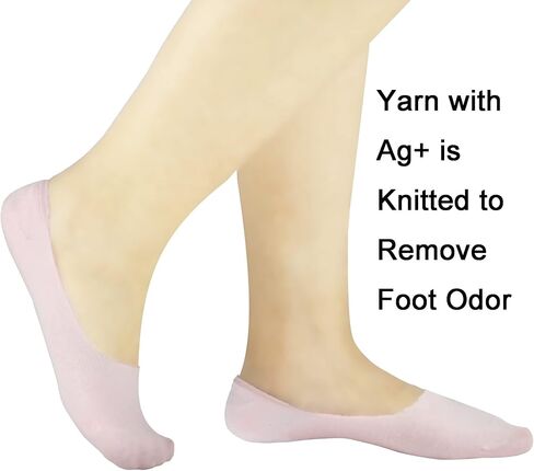 Bauvale Women's 6-Pack Mixed Anti Slip Odor Resist Seamless Thin No Show Invisible Socks,Size 4-9 in Kuwait