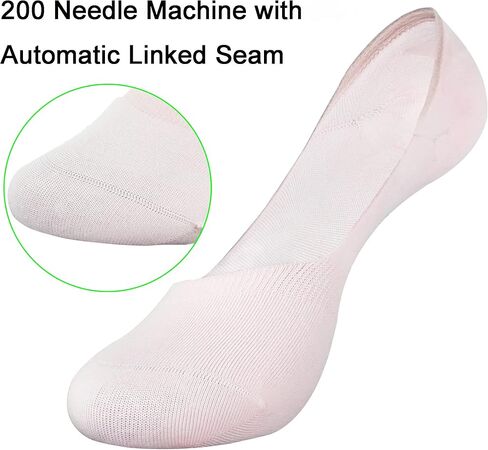 Bauvale Women's 6-Pack Mixed Anti Slip Odor Resist Seamless Thin No Show Invisible Socks,Size 4-9 in Kuwait