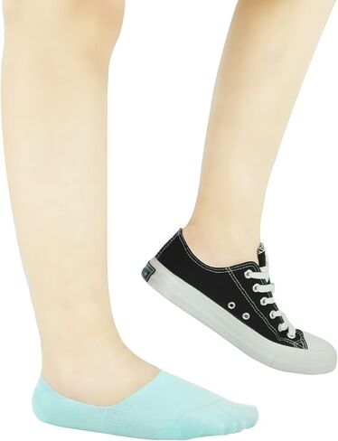 Bauvale Women's 6-Pack Mixed Anti Slip Odor Resist Seamless Thin No Show Invisible Socks,Size 4-9 in Kuwait