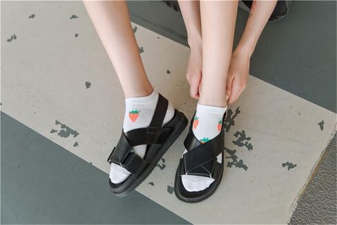 Fruit Embroidered Ankle Lemon,Strawberry,Peach,Banana,Avocado Socks Cute Low Cut Socks for Women, Ladies, Girls, Assorted, 5-9 in Saudi Arabia