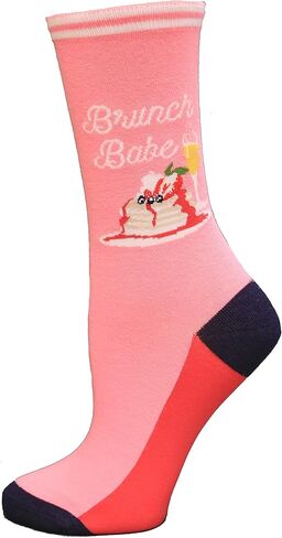 K. Bell Socks Women's Fun Happy Hour Crew Socks-1 Pairs-Cool & Cute Pop Culture Funny Gifts in Saudi Arabia