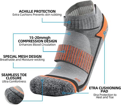 Ankle Running Socks Womens Mens Athletic No Show Socks Cushioned (6-Pairs) in Saudi Arabia