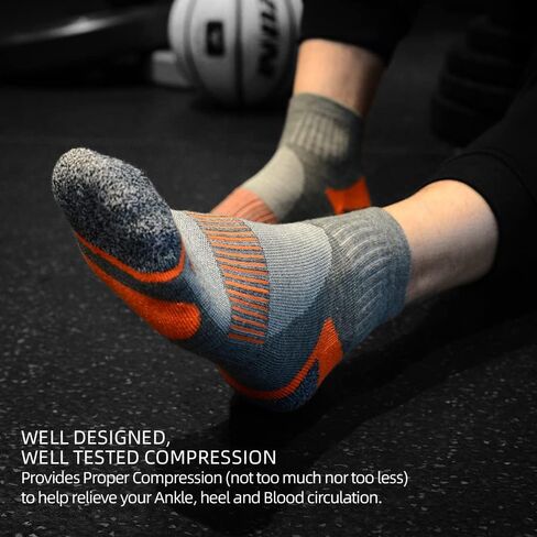 جوارب للجري للكاحل للنساء والرجال، جوارب رياضية بدون عرض مبطنة (6 أزواج) in Kuwait