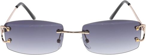 FLAWLESS EYEWEAR Small Narrow Rimless Sunglasses Fashion Rectangle Tinted Lens 90s Frameless Glasses for Women Men in Saudi Arabia
