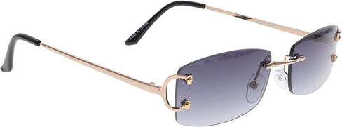 FLAWLESS EYEWEAR Small Narrow Rimless Sunglasses Fashion Rectangle Tinted Lens 90s Frameless Glasses for Women Men in Saudi Arabia