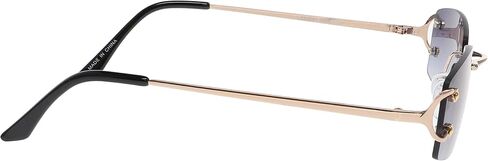 FLAWLESS EYEWEAR Small Narrow Rimless Sunglasses Fashion Rectangle Tinted Lens 90s Frameless Glasses for Women Men in Saudi Arabia