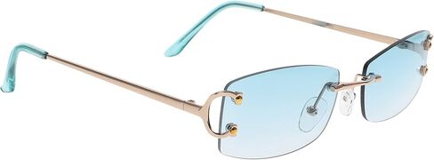 FLAWLESS EYEWEAR Small Narrow Rimless Sunglasses Fashion Rectangle Tinted Lens 90s Frameless Glasses for Women Men in Saudi Arabia
