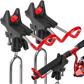 Nicunom 2 Pack Fishing Rod Holders for Bank Fishing, Upgraded Fishing Pole Holders for Ground, Beach, 360 Degree Adjustable Fishing Rod Rack Stand Equipment, Gifts for Men Birthday Day Father’s Day
