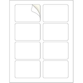 LotFancy Name Tag Stickers, 2 1/3" x 3 3/8", 20 Sheets (160 Labels), Matte White, Adhesive Blank Badge Labels for Inkjet/Laser Printer, Printable Sticker Paper
