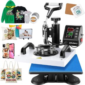 12" x 10" Heat Press Machine for T-Shirt, Shirt Press Machine for Sublimation T-Shirts Pillow Bag Garments Photo Slate Ceramic Frame,Swing Away Sublimation Heat Press Printer for Heat Transfer Vinyl