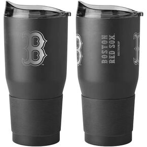 Logo Brands 538046: Boston Red Sox 30oz Etch Black Powder Coat Tumbler