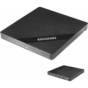 External Blu-ray Drive, USB 3.0 Type-C Optical External Bluray/DVD Drive Burner with SD/TF Port, Support 100G Disc R/W for PC Compatible with Windows XP/7/8/10/11 Mac Laptop Desktop(UJ2X2)