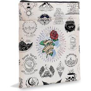 Book Sleeve, Book Inspired Gift, Book Sleeve Gift for Book Lover, A Court of Thorns and Rose Book Cover Meet Me in Velaris Gift The Night Court Gift SJM Literature Gift 6JB02