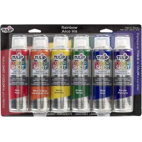Tulip COLORSHOT Permanent Spray Paint for Fabric, Quick Dry, Dries Soft, Colorful, Rainbow