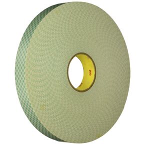 3M - 1/4-5-4032W 4032 شريط إسفنجي مزدوج مطلي من البولي يوريثين الطبيعي، عرض 0.25 بوصة × طول 5 ياردة (لفة واحدة)