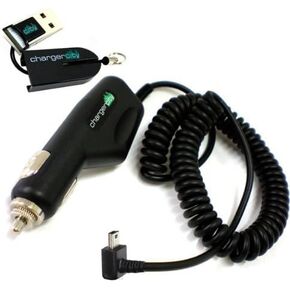 Chargercity Garmin Nuvi 42 44 50 52 54 LM 55 LMT 56 57 58 60 61 62 64 65 2497 2577 2597 2558 2598 LMTHD GPS w/ 9ft Coiled Vehicle Power Cable for Longer Reach
