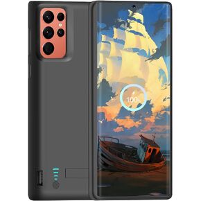 Loytal Battery Case for Samsung Galaxy S22 Ultra, 5000mAh Rechargeable Extended Battery Charging Charger Case, Add 100% Extra Juice, Not Compatible with S22 or S22+ (6.8 inch) Black