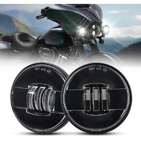 Motorcycle passing lights Led fog light 4.5 inch Auxiliary Light Projector Driving Lamp for Road king Electra Glide Softail H-D Fatboy(Black)