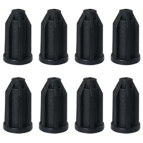 DGBRSM 8PCS Black Caster Socket Sleeve Round Inserts Plastic Caster stem Socket Insert Cap Round Caster Socket Sleeve