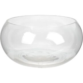 Veemoon Glass Bubble Bowl,Round Glass Fish Bowl Clear Glass Bubble Bowl for Small Fish Bowl Aquarium Flower Vase (25 Drum Cylinder)