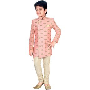 AHHAAAA ملابس تقليدية تطريز يدوي شيرواني وبيجامة للأطفال والأولاد (3-4 سنوات، ذهبي) in Kuwait