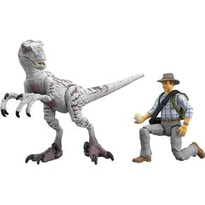 Mattel Jurassic World مجموعة Mattel Jurassic Park III Hammond مجموعة Dr. Alan Grant & Velociraptor Pack، ملحقات بيضة Raptor