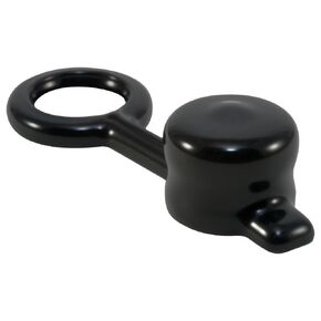 Caplugs 99192609 Plastic Tethered Cap VTC-500-8, Vinyl, Cap ID .500" Height .500" Tether ID .463", Black (Pack of 700)