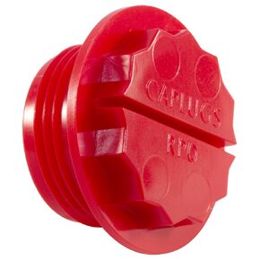 Caplugs RPO-120 RPO Series – Plastic Threaded Plug for SAE Straight Threaded Ports, 28 Pack, Red HD-PE, Thread Size 1-5/8"-12 Thread Protection, Industrial, Hydraulic, Pneumatic Systems (99394744)