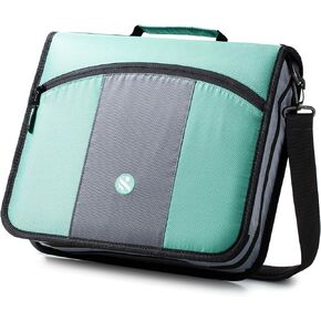 Round Ring 3-Inch Zipper Binder, Designed with Expanding Files and Handle, Shoulder Strap Included, Black