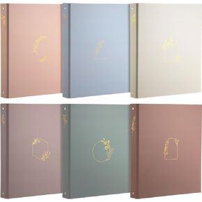 Sayglossy 6 Pcs Aesthetic 3 Ring Binder 1 Inch Sturdy Cute Binder Decorative Fits 8.5 x 11 Inch Letter Sized Paper for Women Men School Office Home Supplies Work Organize Paperwork, 6 Morandi Colors