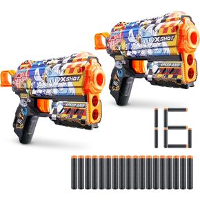 X-Shot Skins Flux - Sonic Hyper Spike X (2 Pack + 16 Darts) by ZURU, Easy Reload, Air Pocket Dart Technology, Toy Foam Dart Blaster for Kids, Teens, and Adults, Frustration Free Packaging in Kuwait