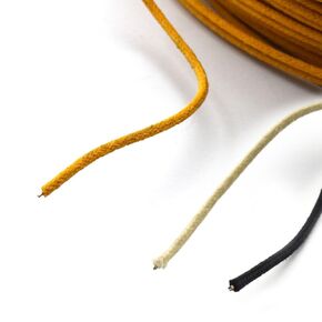 SoulDiM 10ft 3 Color Cloth-Covered Pre-tinned 7-Strand Waxed Covered Pre-tinned Vintage-Style Guitar Wire Cable Guitar Parts Instrument 3.34ft of Each Black/White/Yellow