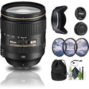 Nikon AF-S NIKKOR 24-120mm f/4G ED VR Lens (2193) + Filter Kit + Cap Keeper + Cleaning Kit