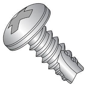 Small Parts 04085PP410 410 Stainless Steel Thread Cutting Screw, Plain Finish, Pan Head, Phillips Drive, Type 25, #4-24 Thread Size, 1/2" Length (Pack of 100)