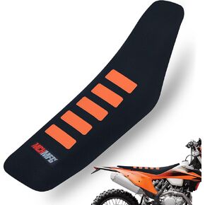 MCHMFG Motorcycle Universal Seat Cover Non-Slip Suitable Rubber Striped Gripper Soft for CRF WR WRF RMZ YZF SXF EXC EXC XC SX CR KLX 250 Dirt Pit Bike Motocross Off Road Motorbike (Red)