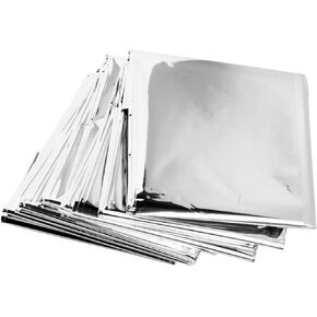 ZIP Emergency Mylar Thermal Blankets (Pack of 100) - Individually Packaged- 84" x 52"