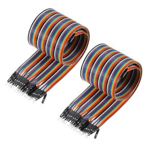 uxcell 3Pcs Flat Ribbon Cable 2.54mm Pitch 40 Pin Male to Female Rainbow IDC Flat Ribbon Wire Connector 50cm Length Wires