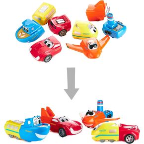 Mix or Match Vehicles Junior, Magnetic Toy Play Set, 8 Pieces