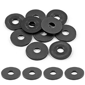 Qjaiune 10 Pack 3/4 Inch Black Washers for Shower Door Handle, Nylon Washers Spacers Replacement Parts Transparent Gasket, Plastic Flat Washer Clear Plastic Gasket for Standoff Cap Assemblies