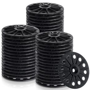 Polypropylene Washers 60 mm for Fixing and Supporting Rigid Foam Insulation Panels and Sheets Load Spreading Plastic Washers Flat Washers for Screws and Nail, Black (200 Pcs)
