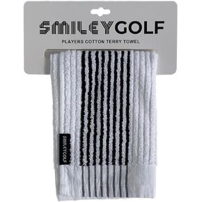 SMILEY GOLF Premium Terry Square Golf Towel - Ultra-Absorbent, 97% Cotton, 18"x18" - Wicks Sweat, Dries Clubs Fast - Durable, Fade-Resistant Design - Made for Golfers' Hands & to Clean Ball