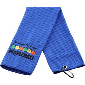ZJXHPO Embroidered Pickleball Towel It's a good day to play Pickleball Towel with Clip Pickleball Lover Player Gift Microfiber Pickleball Team Towel (good day Pickleball)
