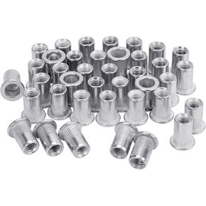 100pcs M6 Rivet Nuts, Metric Aluminum Threaded Insert, Flat Head Nutserts for Automotive, Furniture, Decoration in Kuwait