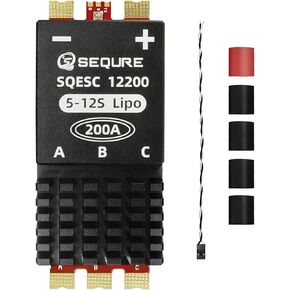 SEQURE 200A Brushless ESC 5S-12S Electric Speed Controller for RC Cars Boats Crawler Tank - AM32 Firmware