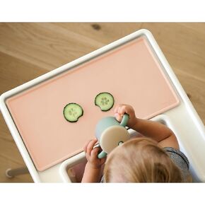 Smack Fun Silicone Placemats for Home and On-The-Go | Stain Resistant Non-Slip Toddler & Baby Mat | fits IKEA® High Chair (Cambridge Blue)