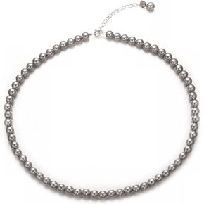 Aleasha 14" Shell Pearl Choker for Women 4mm 6mm 8mm Dainty Pearl Necklaces 925 Silver Girls Wedding Jewelry Gifts